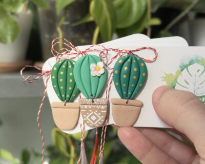 Broșă Cactus in a pot, Monsteria